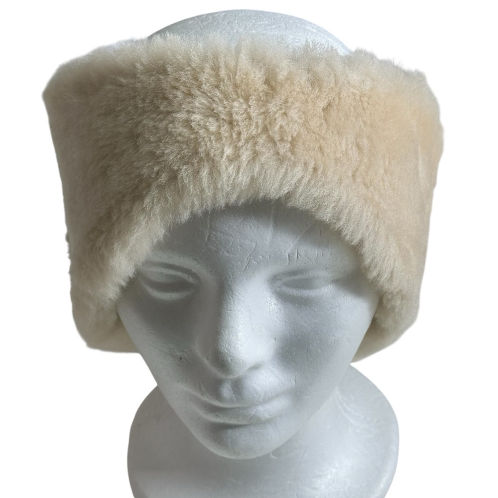 UGG Reversible Leather and Shearling Headband Ear Muff Chestnut Brand New! L/XL - Picture 6 of 13